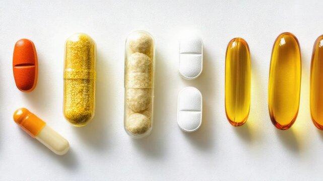 Pharmaceuticals on a clean background, ideal for medical or health-related concepts