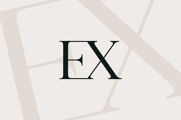 EX or XE letter logo icon design. Classic style luxury initials monogram.