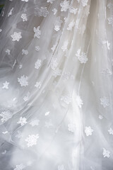 Lace Wedding Gown with Floral and Satin Bow