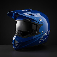 Blue Motocross Helmet Premium Protection  Style