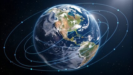 Holographic Earth with Data Streams Emphasizing Global Tech Networks