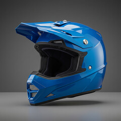 Vibrant Blue Motocross Helmet Protective Gear for Extreme Sports