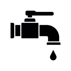 Tap water sign symbol vector flat icon