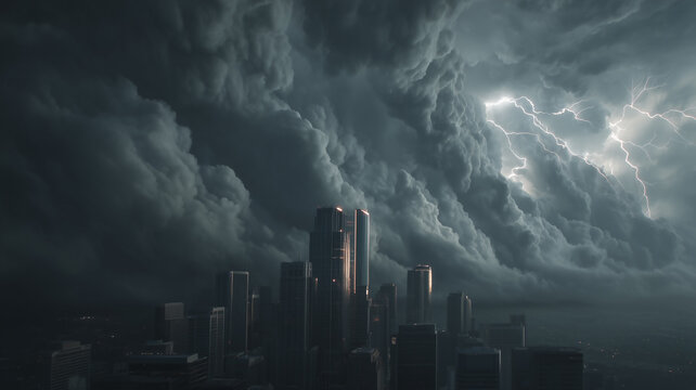 Ultra realistic shot of storm clouds rolling