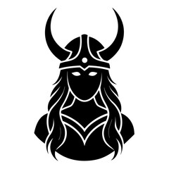 woman Viking silhouette vector illustration