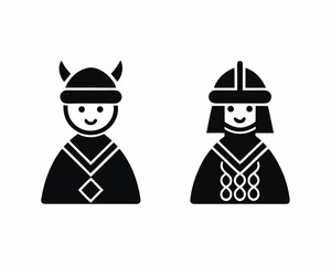 woman Viking icon silhouette vector illustration