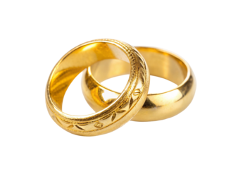 Elegant gold wedding bands in a luxurious and sophisticated design for timeless commitment symbol