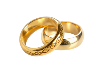 Elegant gold wedding rings with intricate detailing for timeless romantic forever celebration