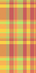 Crossed textile seamless plaid, realistic background pattern vector. Deluxe fabric check texture tartan in indian red and yellow colors.