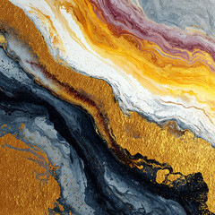 A grand celebration of fluid art with contrasting gilded colors