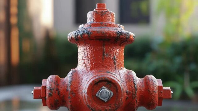 A red fire hydrant sitting on the side of a road