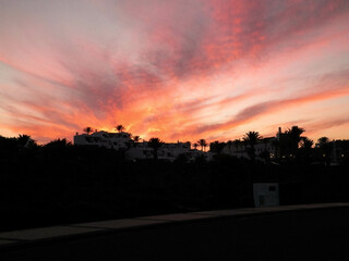 Beautiful sunset over Playa Blanca