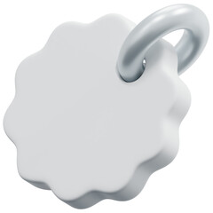 3D Blank Scalloped Tag Icon