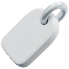 3D Blank Vertical Rounded Tag Icon