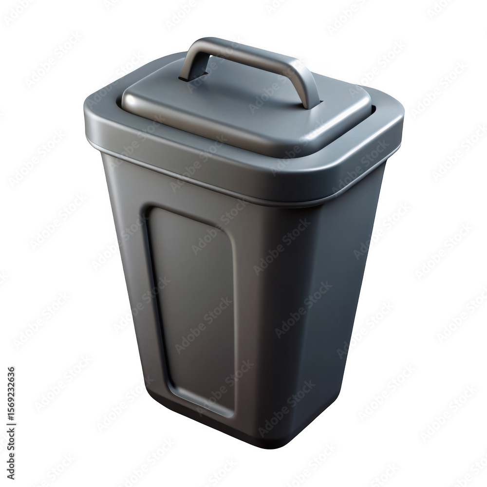 Aufkleber 3d realistic trash can render isolated on transparent background