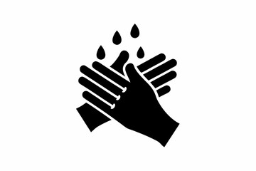 Washing Hand silhouette vector illustration