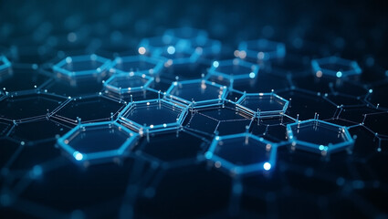Abstract Hexagon Network Futuristic Digital Technology Background