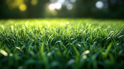 Naklejka premium Lush vibrant green grass field pictures
