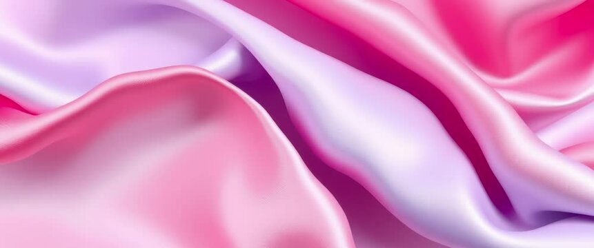 Pink and purple silk fabric with a white background animation