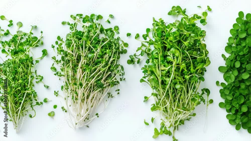 Aufkleber a selection of sprouts arranged on a white surface for display or use
