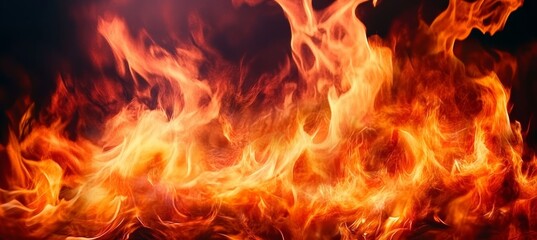 Fototapeta premium Vibrant Firestorm Erupts with Intense Heat and Blazing Textures Creating a Stunning Visual Impact