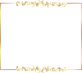 Obraz premium frame with leaves gold border Golden Border Warm Color Frame 