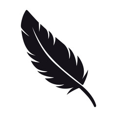 Feather black flat vector icon