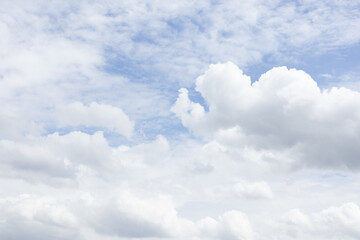 Bright Blue Sky With Fluffy Clouds
