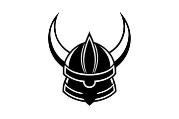 Viking helmet silhouette vector illustration