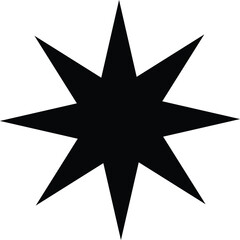 Fototapeta premium Eight-pointed star silhouettes isolated on a white background