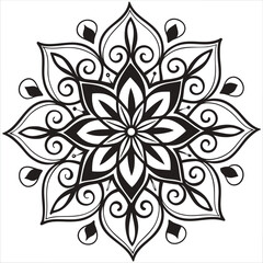 Fototapeta premium Vector doodle mandala . Ornamental luxury mandala Mandala Line Illustration . various mandala . Mandala Pattern Designs . Henna mandala. Mehndi style. Decorative pattern in oriental style.