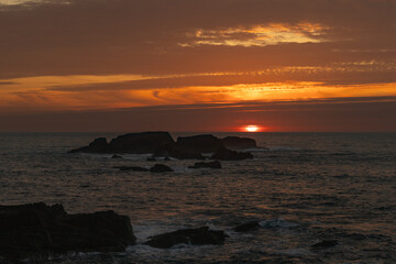 puesta de sol playa de Verdicio