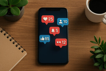 Trending Social Media Notifications on Smartphone Screen