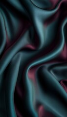 Fototapeta premium Luxurious Satin Background Featuring Shimmering Teal and Burgundy Hues with Elegant Drapery Folds
