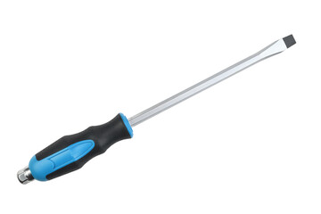 New screwdriver with ergonomic handle for ease of use during repairs isolated on white background.