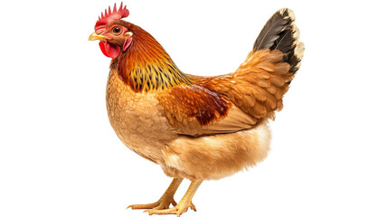 Fototapeta premium Farm chicken with clean, well-groomed appearance, full body shot Transparent background, PNG