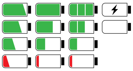 携帯やタブレットなどのバッテリー残量表示アイコン