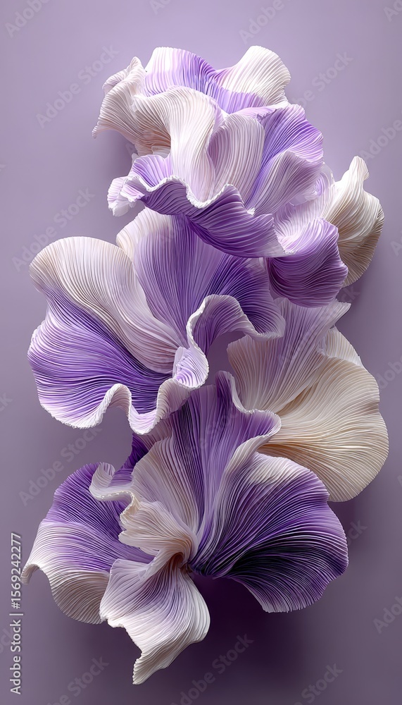 Poster delicate waves of abstract texture in violet and purple tones creating a soft dynamic background