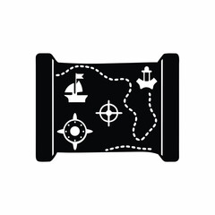 Treasure Map icon  silhouette vector illustration