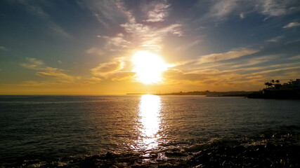 Atlantic Ocean coast view from Lanzarote island.