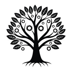 Fototapeta premium Tree of knowledge and innovation with gears