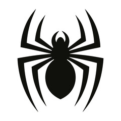 Black spider icon with sharp legs and bold outline.