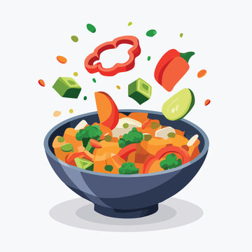 bowl of colorful vegetables, food clip art preview