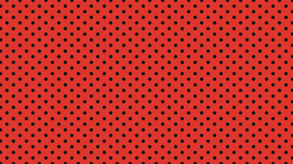 Bold seamless vector pattern: scattered black polka dots on a bright red background. Ideal for textiles, digital paper, and creative projects.