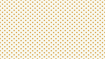 Cheerful, inviting polka dot vector background. Repeating gold circles on warm white, versatile for fashion, decor, and branding.