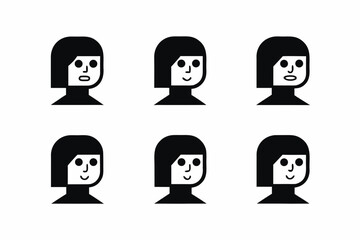 set of Talking Face icon silhouette vector illustration