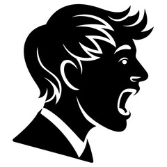 Talking Face silhouette vector illustration