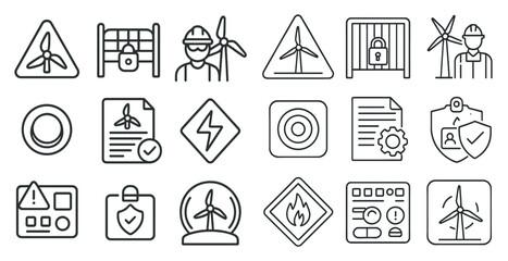 Collection of icons for various jobs and tasks. The icons include a man in a hard hat, a construction worker, a person with a clipboard, a person with a key, and a person with a shield