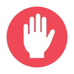 Hand stop gesture flat vector icon