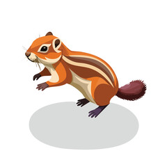 Gopher jump isometric vector illustration with clean geometry and modern design